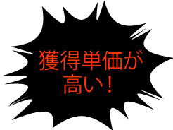 獲得単価が高い！