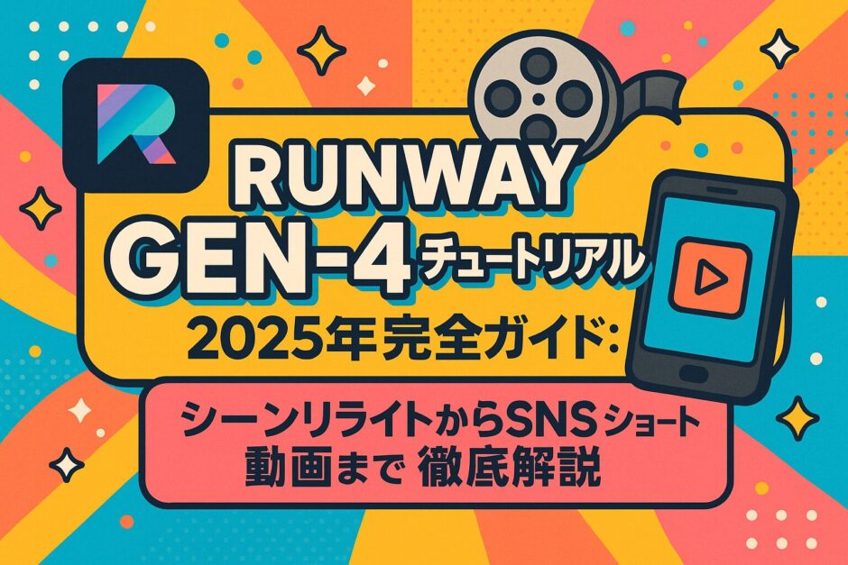 Runway Gen-4 チュートリアル - 2025年完全ガイド：シーンリライトからSNSショート動画まで徹底解説