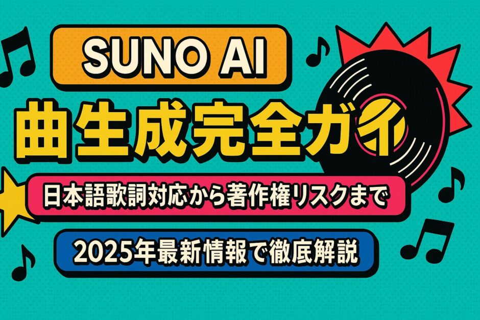 Suno AI 曲生成完全ガイド 日本語歌詞対応から著作権リスクまで、2025年最新情報で徹底解説