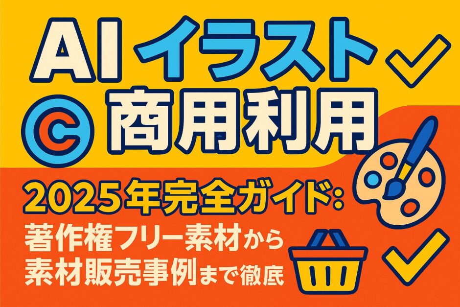 AI イラスト 商用利用 2025年完全ガイド：著作権フリー素材から素材販売事例まで徹底解説