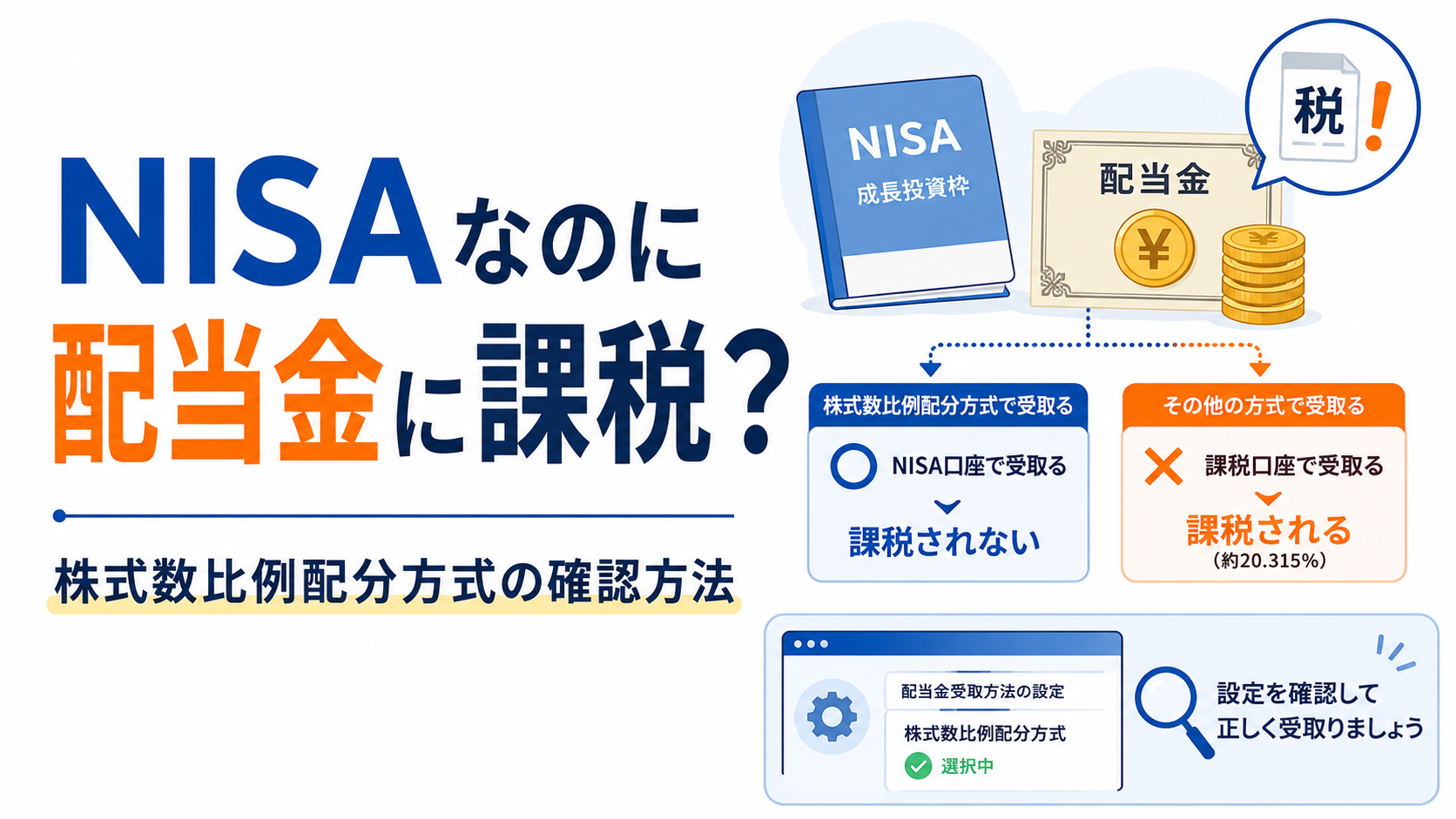 NISAなのに配当金に課税?株式数比例配分方式の確認方法